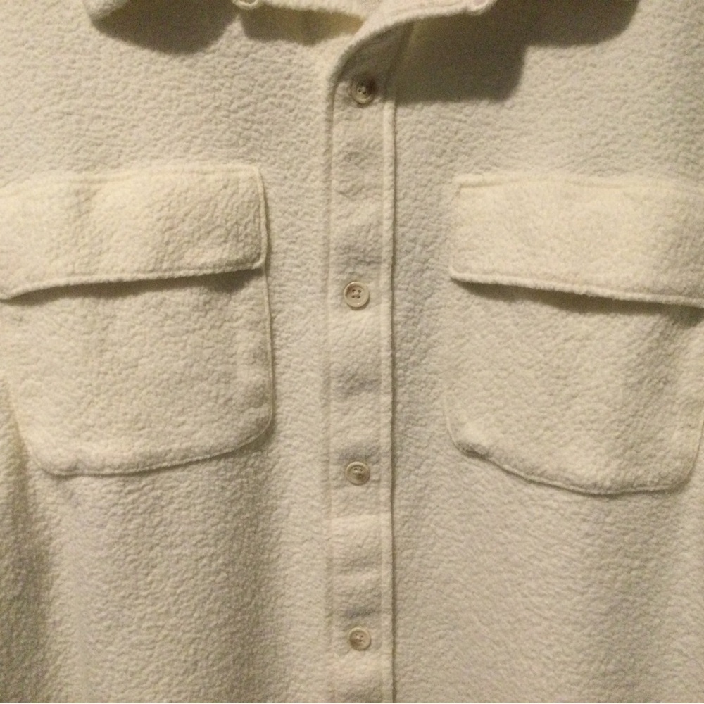 PINK by VICTORIA’S SECRET REVERSE FLEECE SHACKET CREAM/OFF WHITE  LARGE - Picture 3 of 7